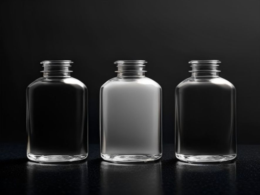 Three unlabelled glass vials on a dark surface, lit from the side &mdash; longevity peptides sold without characterisation